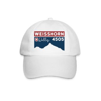 Weisshorn Wallis Hochtour Souvenir Bergführer Tour - Baseballkappe - Weiß/Weiß - Vorne