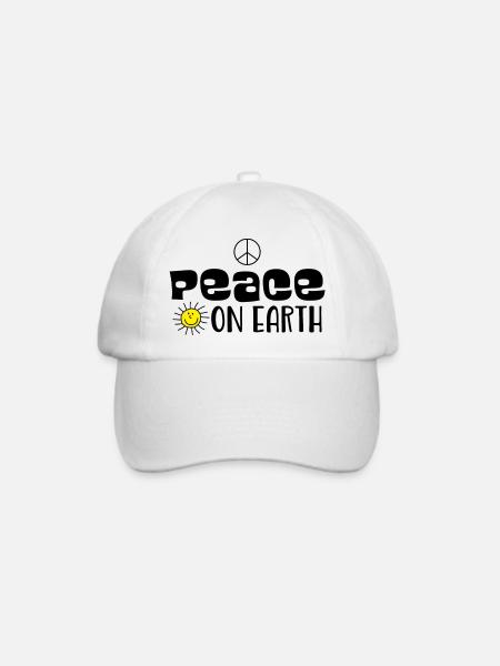 Peace on earth - Baseballkappe - Weiß/Weiß