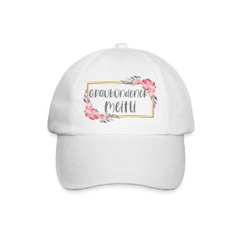 Schweiz Graubünden Mädchen Heimat Geschenk - Baseballkappe - Weiß/Weiß - Vorne