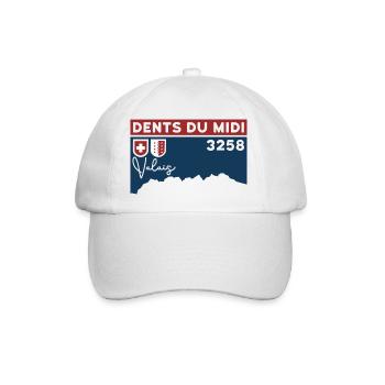 Dents Du Midi Finisher Valais Wallis Bergsteigen - Baseballkappe - Weiß/Weiß - Vorne