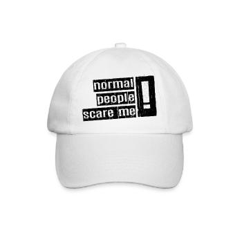 Normale Menschen machen mir Angst - Psych Design - Baseballkappe - Weiß/Weiß - Vorne