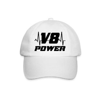 V8-Leistung - Baseballkappe - Weiß/Weiß - Vorne