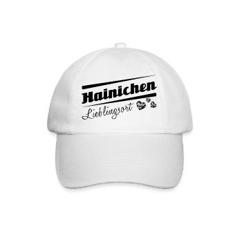 Hainichen - Lieblingsort mit Stadtnamen - Baseballkappe - Weiß/Weiß - Vorne