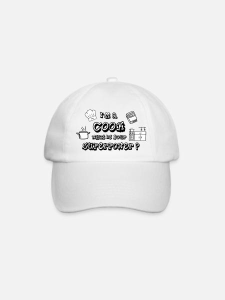 Koch - Cook - Superpower - Baseballkappe - Weiß/Weiß