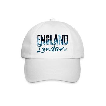 Londons Nacht Skyline Druck - Baseballkappe - Weiß/Weiß - Vorne