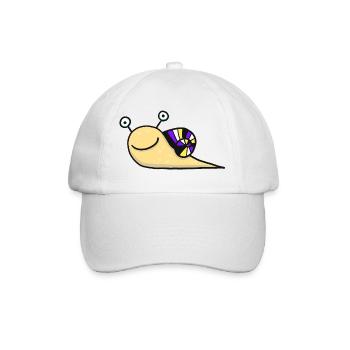Nonbinäre Schnecke - Baseballkappe - Weiß/Weiß - Vorne