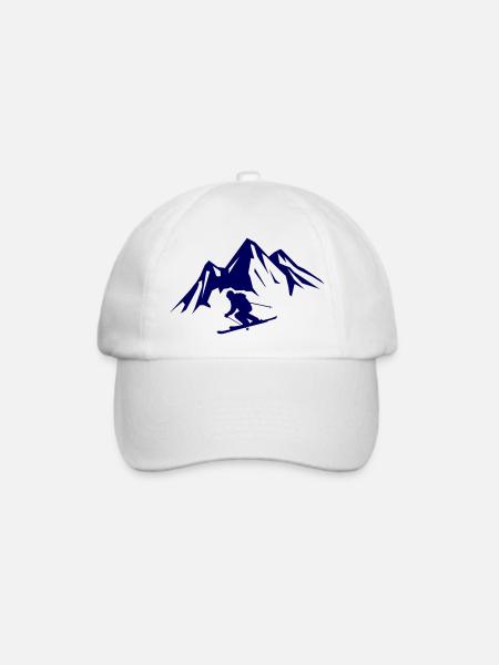 ski berge - Baseballkappe - Weiß/Weiß