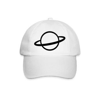Planet mit Ring Symbol Umriss - Baseballkappe - Weiß/Weiß - Vorne