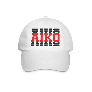 Aiko T-Shirt Geschenkidee gestapelter Text - Baseballkappe - Weiß/Weiß - Vorne