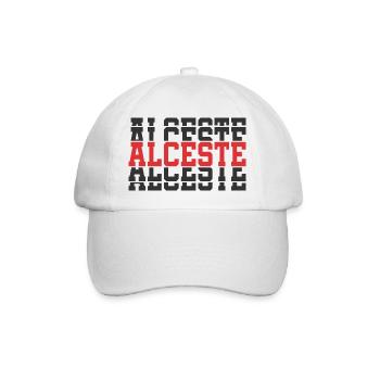 Alceste T-Shirt Geschenkidee gestapelter Text - Baseballkappe - Weiß/Weiß - Vorne