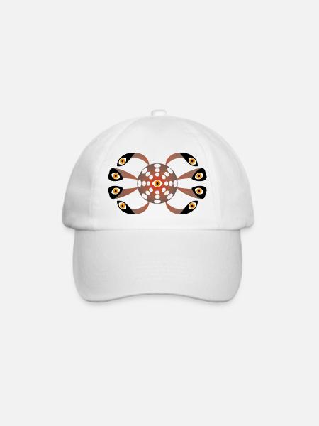 Augen - Baseballkappe - Weiß/Weiß