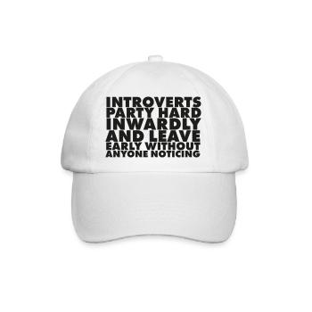 Introvertierte Party Hart Innerlich Minimal - Baseballkappe - Weiß/Weiß - Vorne