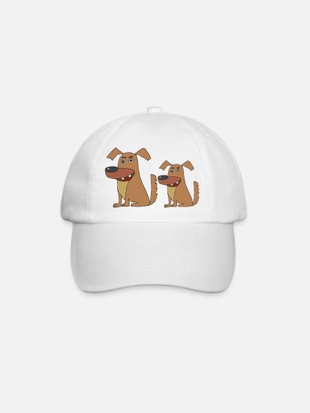 hund gross und klein - Baseballkappe - Weiß/Weiß