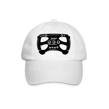 simracer lenkrad formel racing gaming gamer Team - Baseballkappe - Weiß/Weiß - Vorne