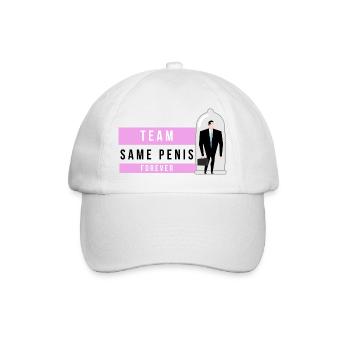 JGA/Junggesellinenabschied-Team same Penis forever - Baseballkappe - Weiß/Weiß - Vorne