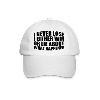 I Either Win Or Lie About What Happened 4 - Baseballkappe - Weiß/Weiß - Vorne