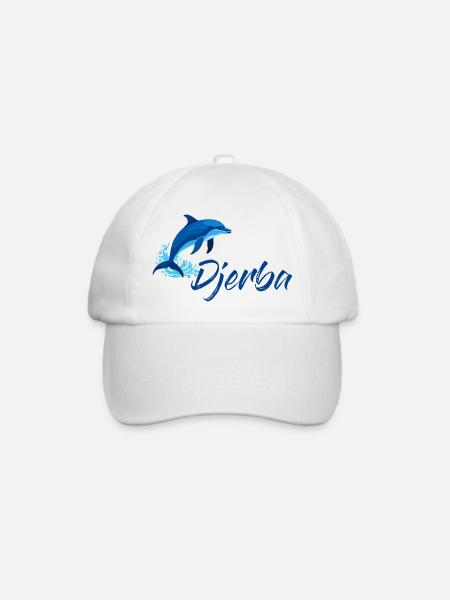 Urlaub auf Djerba mit Delfin Design - Baseballkappe - Weiß/Weiß