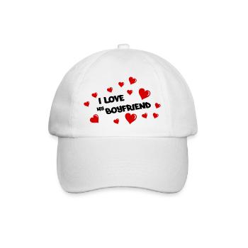 i love my boyfriend - Baseballkappe - Weiß/Weiß - Vorne
