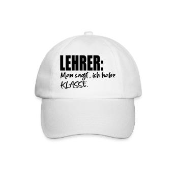 LEHRER SPRÜCHE MIT KLASSE - Baseballkappe - Weiß/Weiß - Vorne