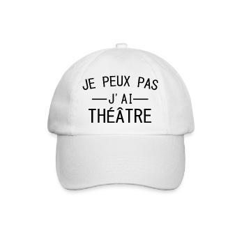 Ich kann kein Theater haben - Baseballkappe - Weiß/Weiß - Vorne