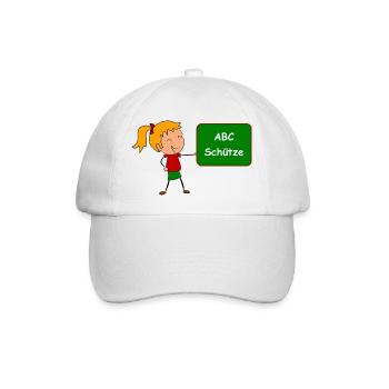 Einschulung ABC Schütze - Baseballkappe - Weiß/Weiß - Vorne