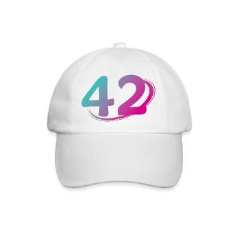 Nummer 42 mehrfarbig - Baseballkappe - Weiß/Weiß - Vorne