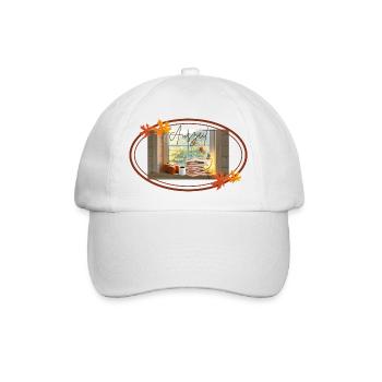 Auszeit Herbstzeit Bücher - Baseballkappe - Weiß/Weiß - Vorne