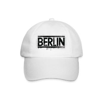 Berlin Grunge Design Alexanderplatz Berliner Bär - Baseballkappe - Weiß/Weiß - Vorne