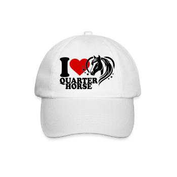 I love Pferd Quarter Horse - Baseballkappe - Weiß/Weiß - Vorne