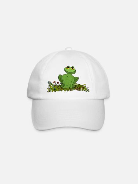 Frosch - Baseballkappe - Weiß/Weiß