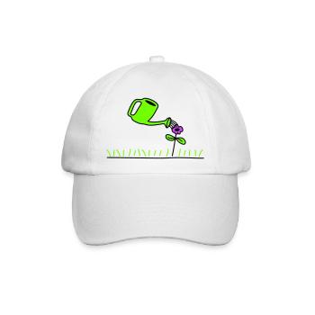 Hübsche Blume Gießen Wasser Gießkanne Rasen Wiese - Baseballkappe - Weiß/Weiß - Vorne