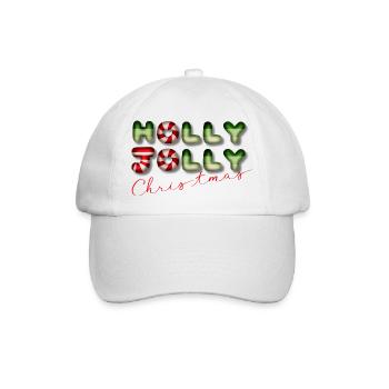Holly jolly Christmas fröhliche Weihnachten - Baseballkappe - Weiß/Weiß - Vorne