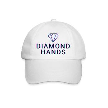 Diamond Hands - Crypto - Baseballkappe - Weiß/Weiß - Vorne