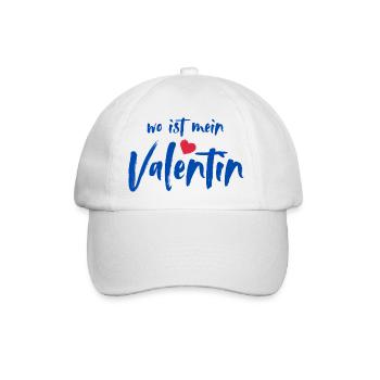 wo ist mein Valentin - Baseballkappe - Weiß/Weiß - Vorne
