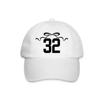 Nummer 32 Knoten - 32. Jahrestag - Baseballkappe - Weiß/Weiß - Vorne