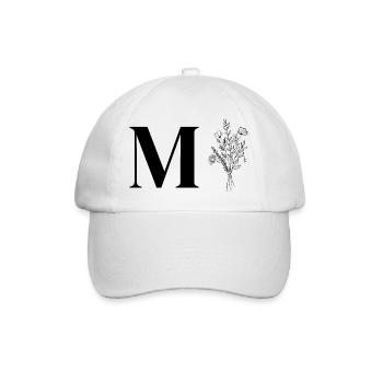 Minimalistische Blumen - Baseballkappe - Weiß/Weiß - Vorne