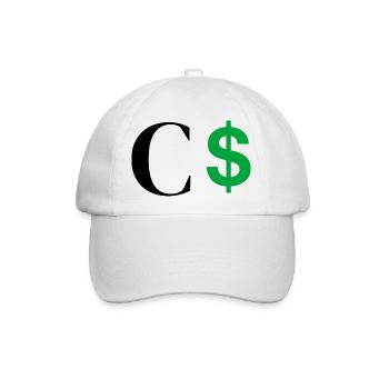 Buchstabe c Dollar - Baseballkappe - Weiß/Weiß - Vorne