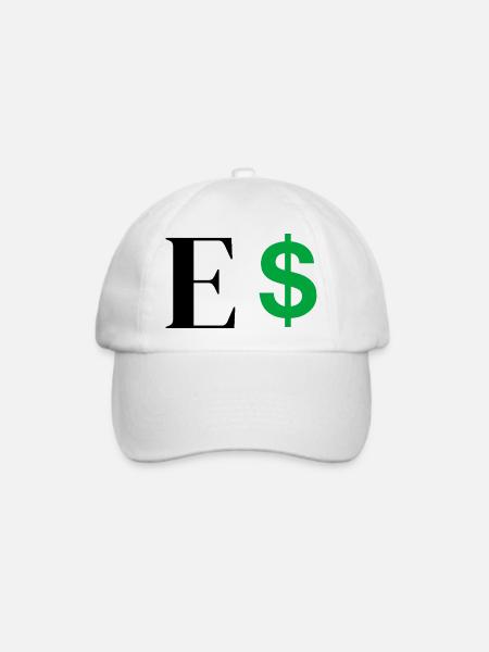 Buchstabe E Dollar - Baseballkappe - Weiß/Weiß