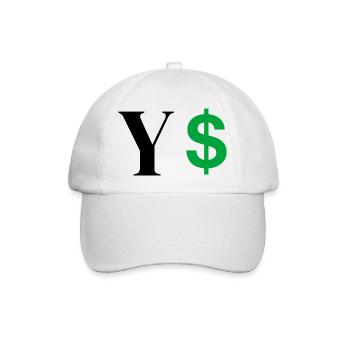 Buchstabe y Dollar - Baseballkappe - Weiß/Weiß - Vorne