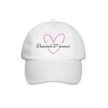 Brautjungfer Rosa Herz Glitzer - Baseballkappe - Weiß/Weiß - Vorne