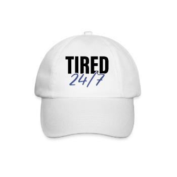 24/7 müde - Baseballkappe - Weiß/Weiß - Vorne