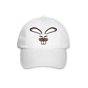 Hase Kaninchen Häschen Cartoon Kleintier niedlich - Baseballkappe - Weiß/Weiß - Vorne