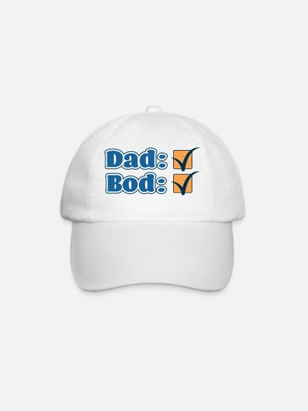 Dad Bod Approved – Lustiges Vatertagsdesign - Baseballkappe - Weiß/Weiß