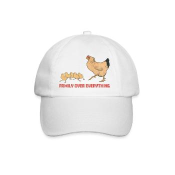 Vintage Chicken Family Love - Baseballkappe - Weiß/Weiß - Vorne