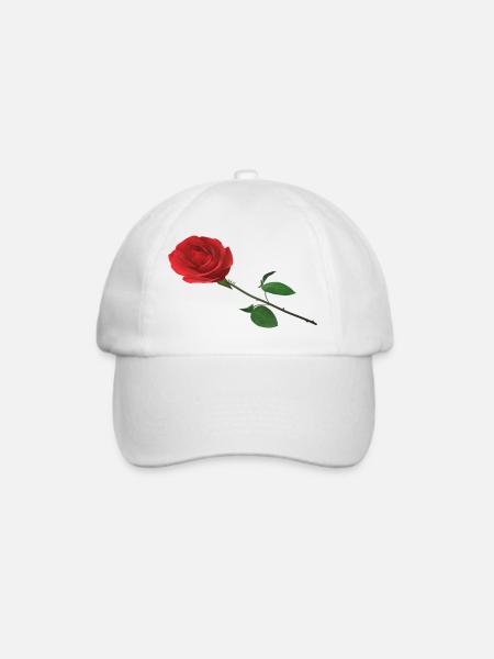 Rose - Baseballkappe - Weiß/Weiß