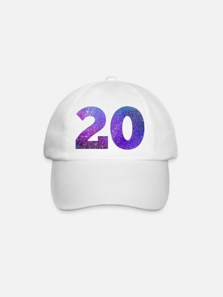 Galaxie Nummer 20 - Baseballkappe - Weiß/Weiß