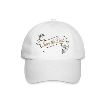 Save the Date Banner – Hochzeit 2025 - Baseballkappe - Weiß/Weiß - Vorne