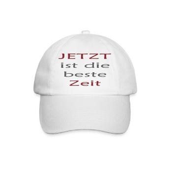 Jetzt ist die beste Zeit - Baseballkappe - Weiß/Weiß - Vorne
