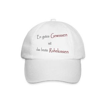 Ein gutes Gewissen ist das beste Ruhekissen - Baseballkappe - Weiß/Weiß - Vorne