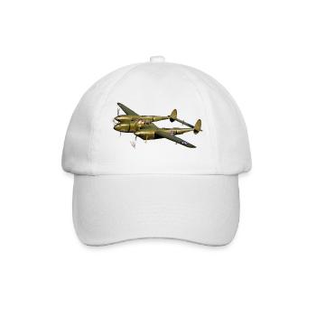 P-38 Lightning - Baseballkappe - Weiß/Weiß - Vorne